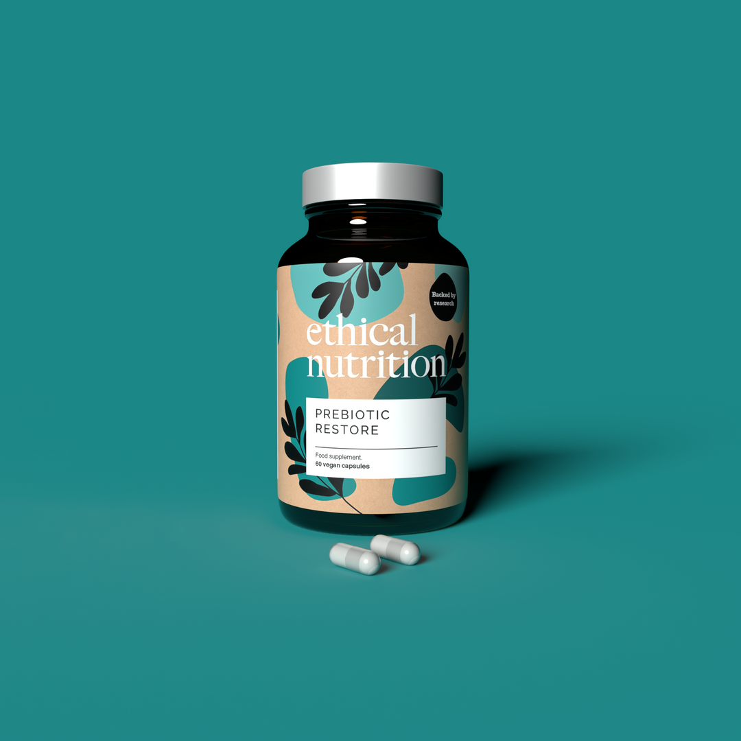 Ethical Nutrition Prebiotic Restore supplement packaging