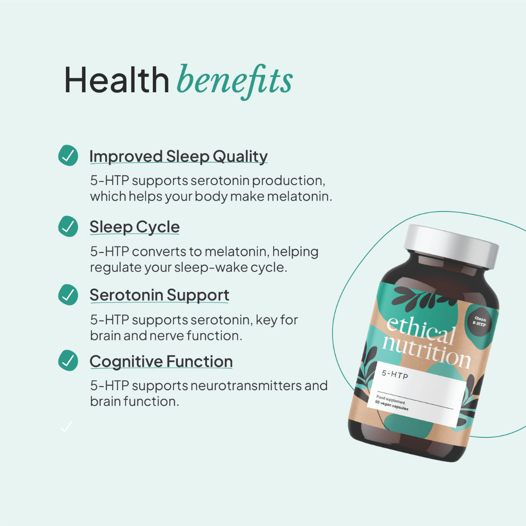 Ethical Nutrition 5-HTP benefits infographic