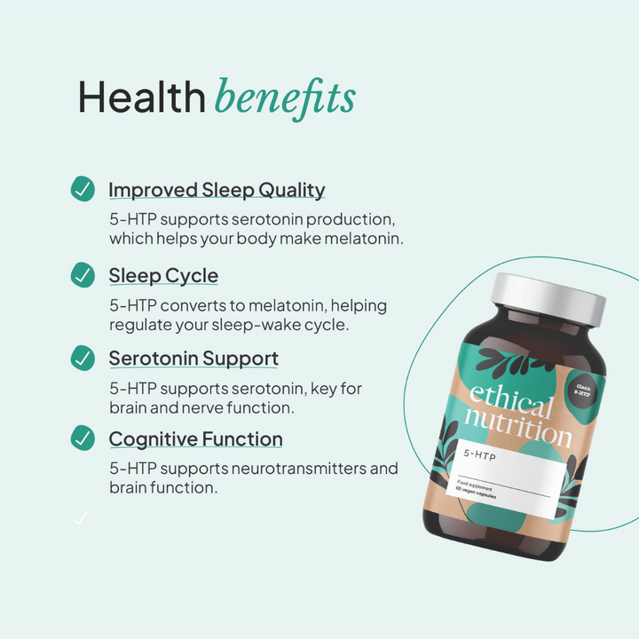 Ethical Nutrition 5-HTP benefits infographic