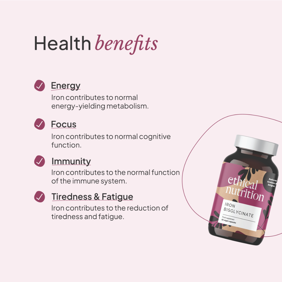 Ethical Nutrition iron bisglycinate benefits infographic