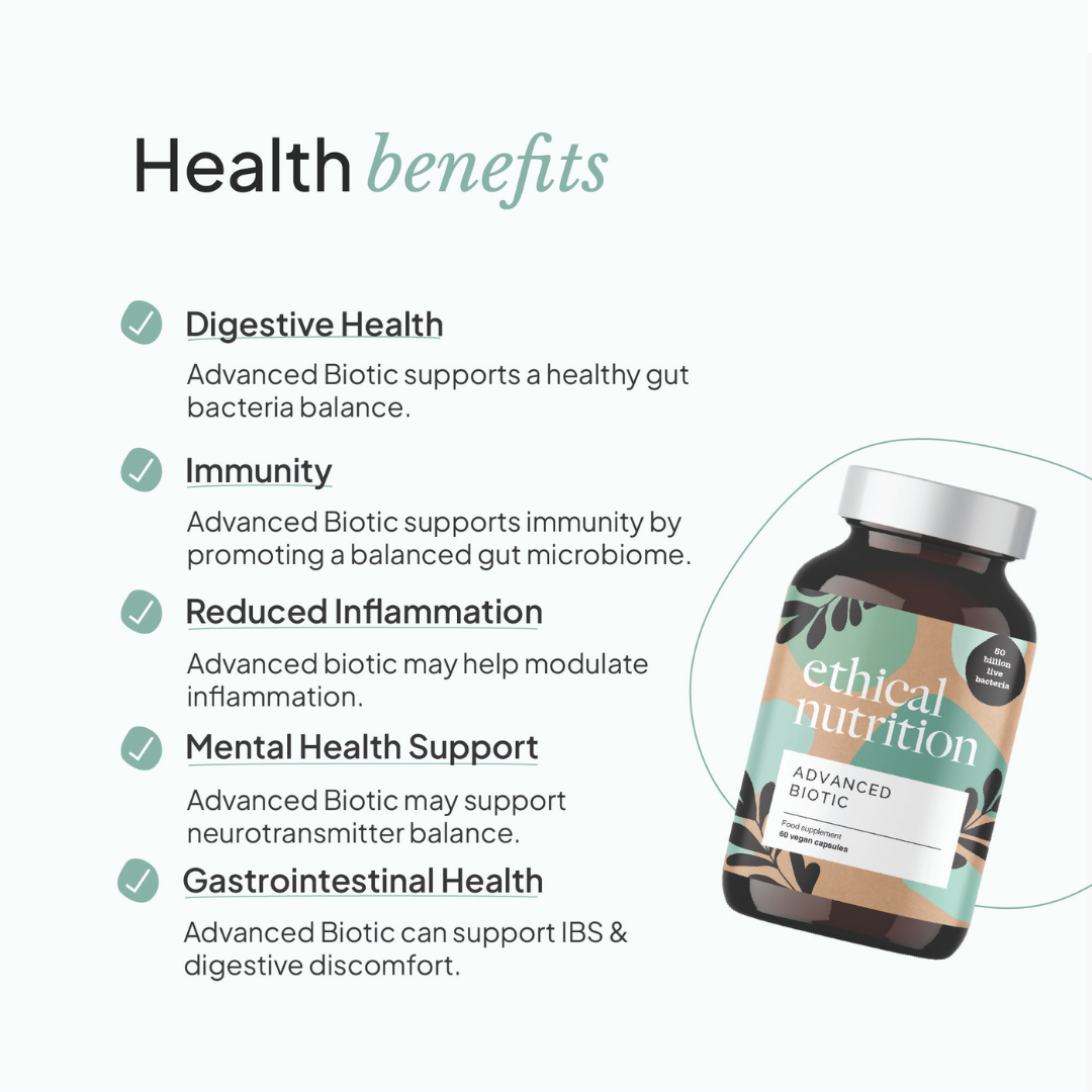 Ethical Nutrition Advanced Biotic benefits infographic