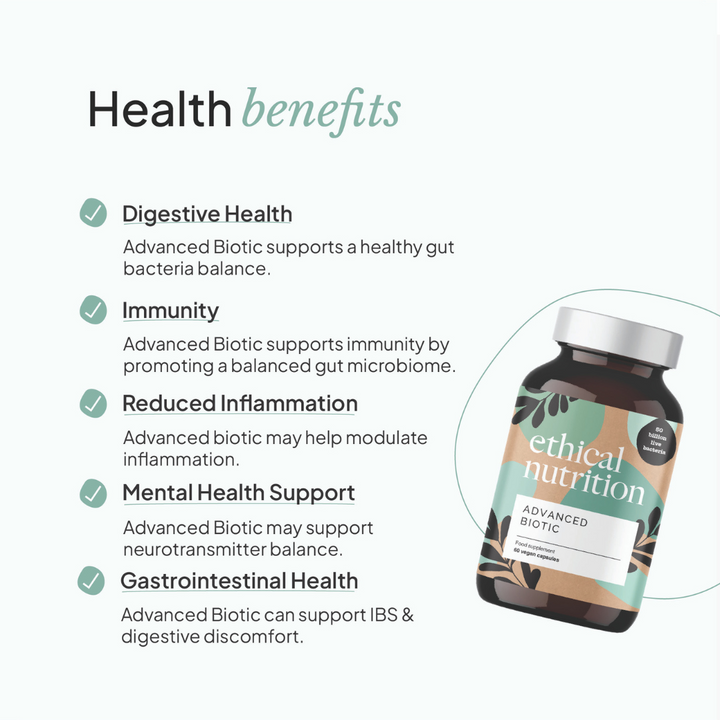 Ethical Nutrition Advanced Biotic benefits infographic