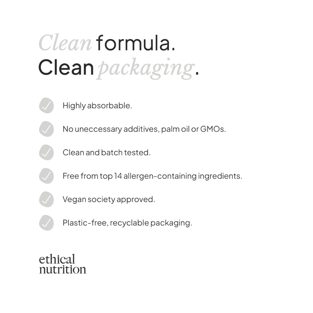 Ethical Nutrition magnesium glycinate supplement features infographic