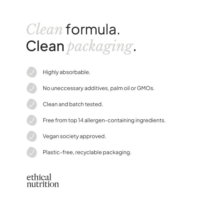 Ethical Nutrition magnesium glycinate supplement features infographic
