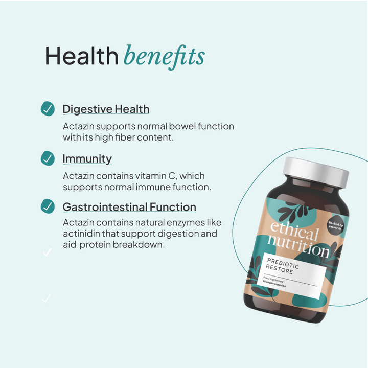 Ethical Nutrition Prebiotic Restore benefits infographic