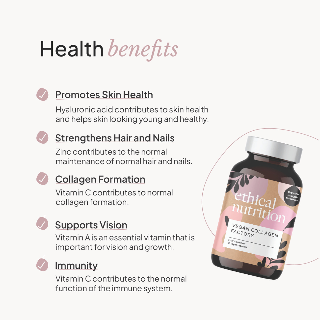 Ethical Nutrition vegan collagen benefits infographic