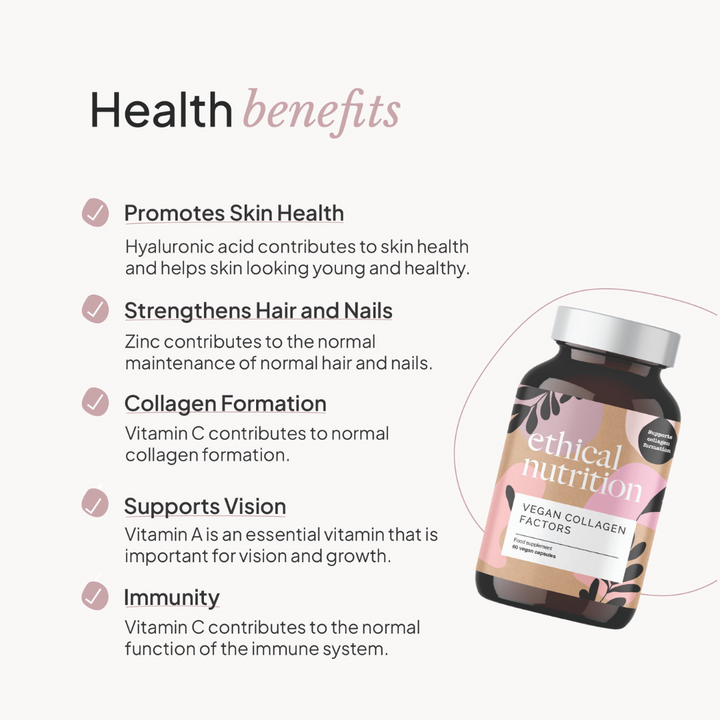 Ethical Nutrition vegan collagen benefits infographic