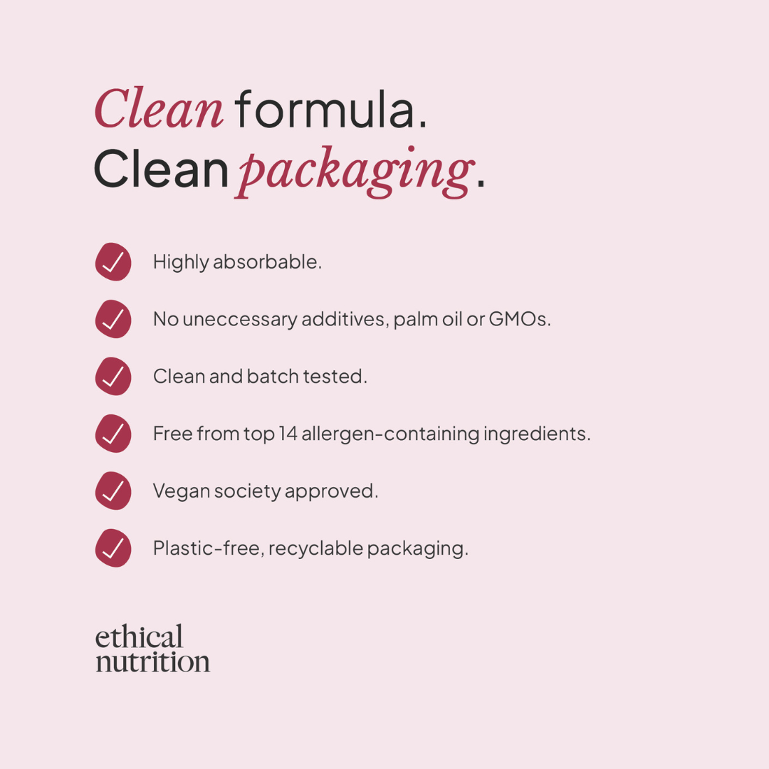 Ethical Nutrition vitamin C supplement features infographic